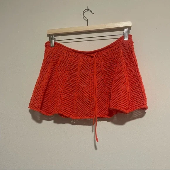 Free People Orange Fuego Sweater Skirt Two Piece Set, Size S - Picture 8 of 9